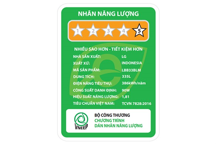 Tủ lạnh LG Inverter 335 lít LBB33BLM